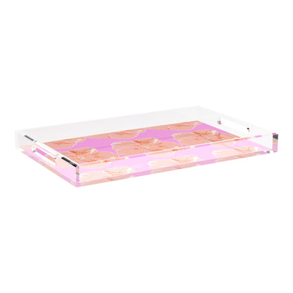 Hibiscus Orchid 22.5X14.5 Acrylic Tray - nicolettemayer.com
