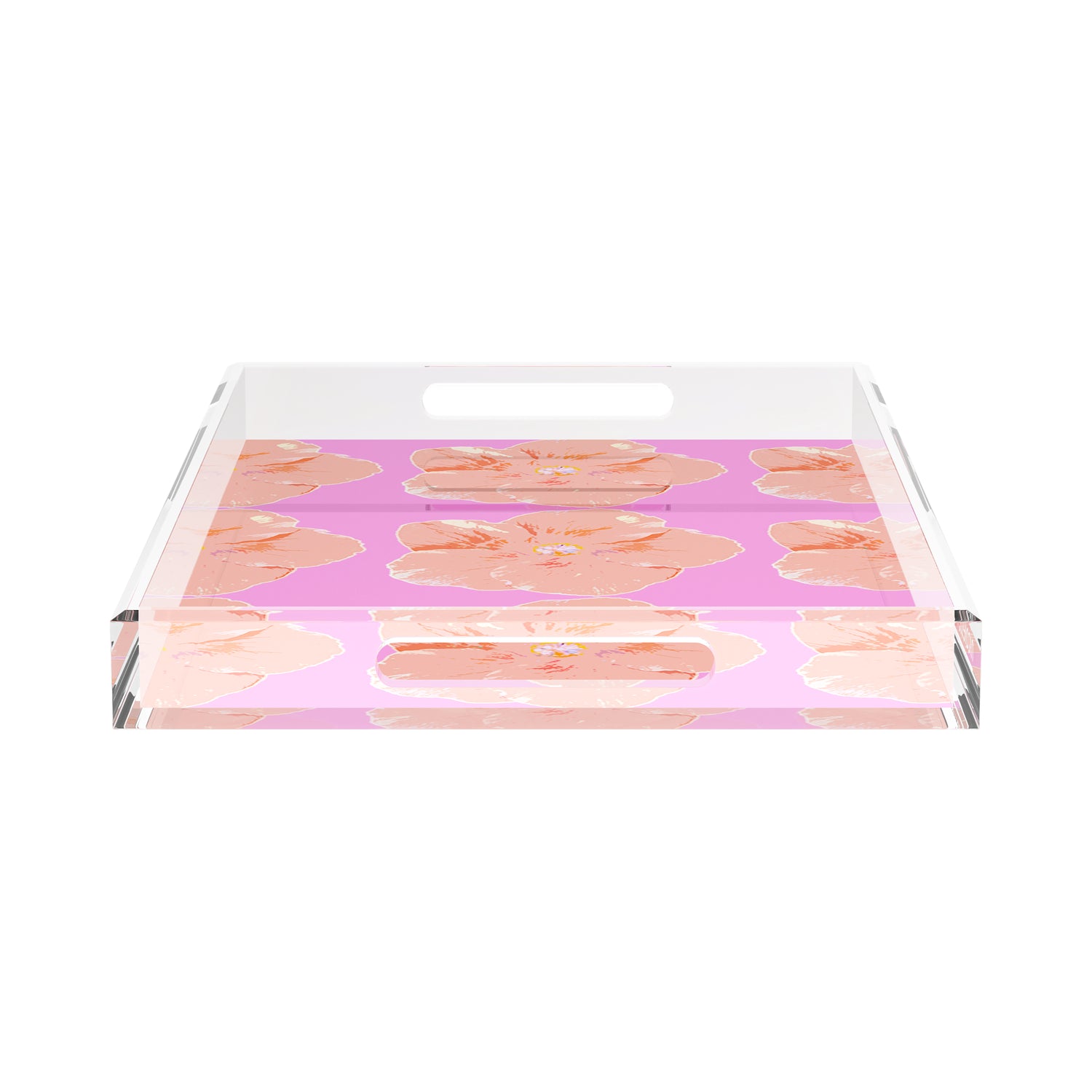 Hibiscus Orchid 22.5X14.5 Acrylic Tray - nicolettemayer.com
