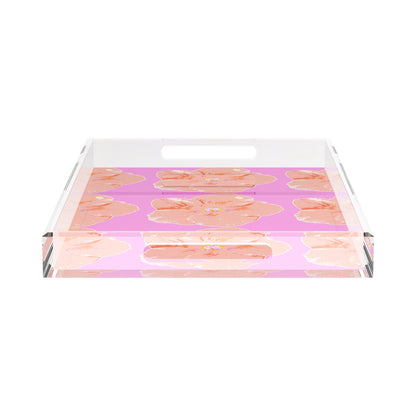 Hibiscus Orchid 22.5X14.5 Acrylic Tray - nicolettemayer.com
