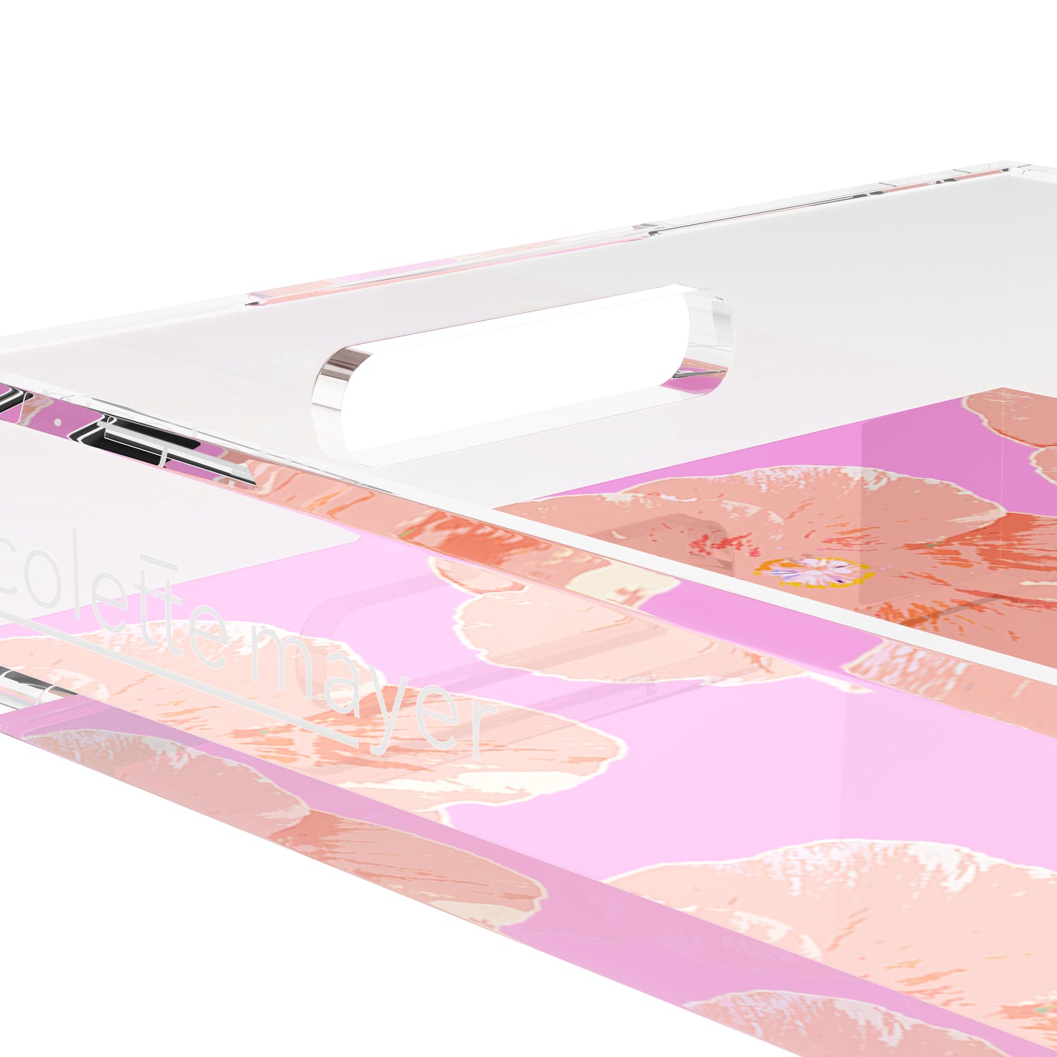 Hibiscus Orchid 22.5X14.5 Acrylic Tray - nicolettemayer.com
