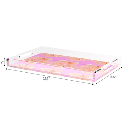 Hibiscus Orchid 22.5X14.5 Acrylic Tray - nicolettemayer.com
