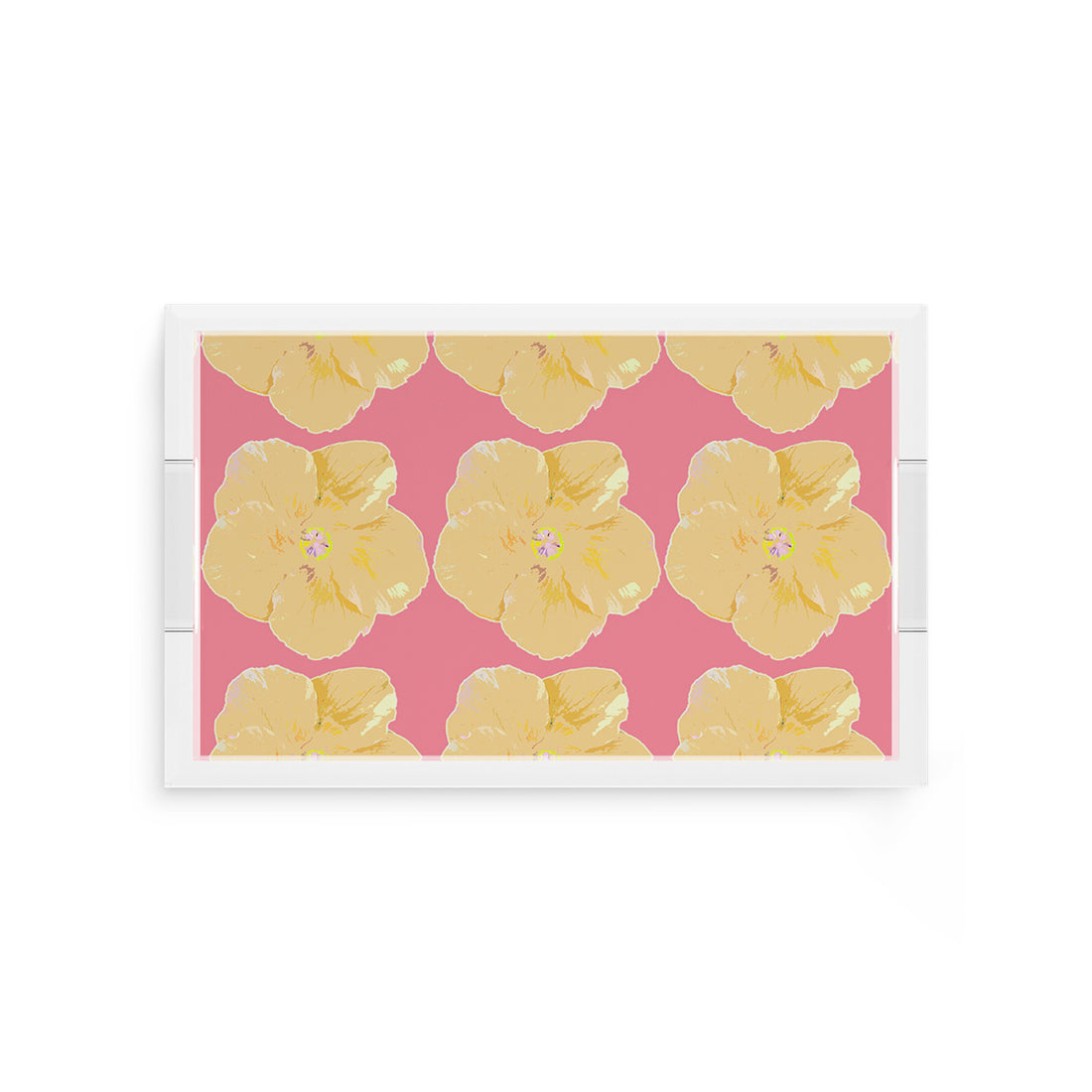 Hibiscus Pink 12.5X7.75 Acrylic Tray - nicolettemayer.com
