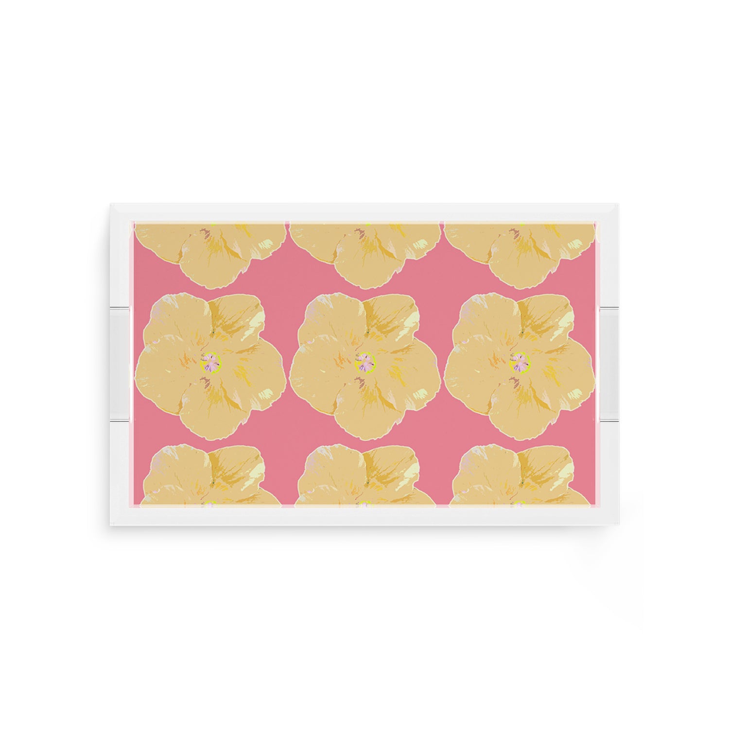 Hibiscus Pink 12.5X7.75 Acrylic Tray - nicolettemayer.com
