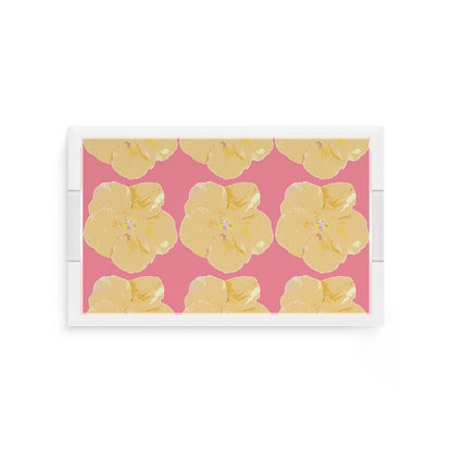 Hibiscus Pink 12.5X7.75 Acrylic Tray - nicolettemayer.com
