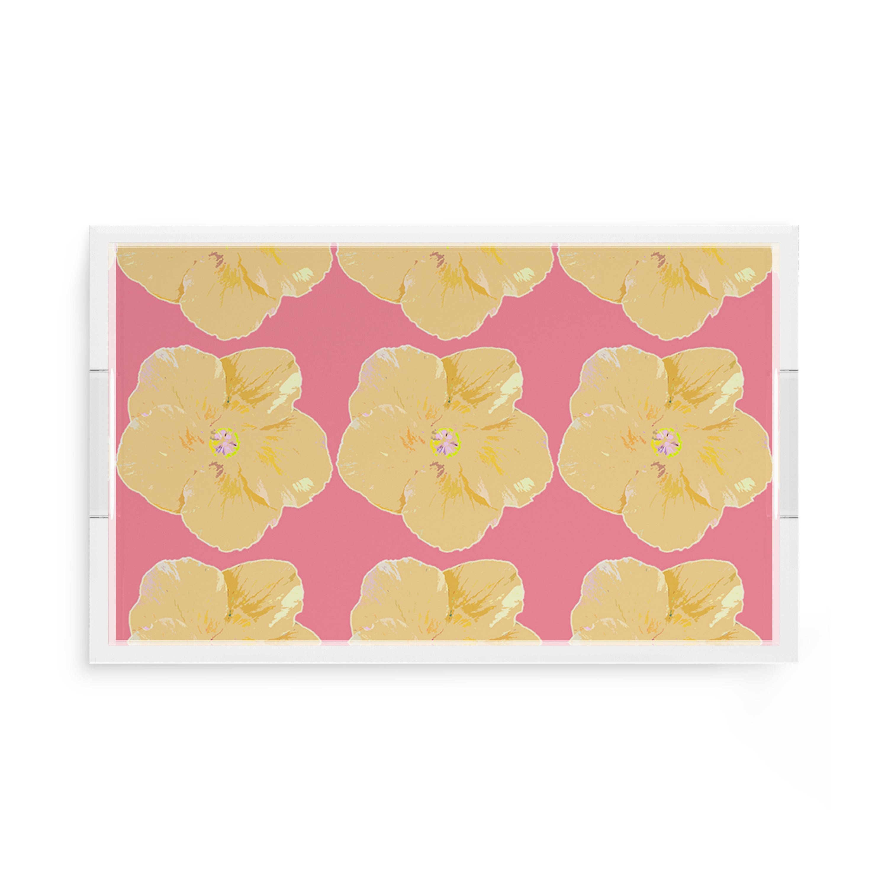 Hibiscus Pink 17X10.5 Acrylic Tray - nicolettemayer.com
