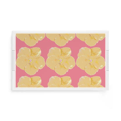 Hibiscus Pink 17X10.5 Acrylic Tray - nicolettemayer.com
