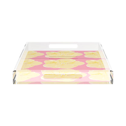 Hibiscus Pink 22.5X14.5 Acrylic Tray - nicolettemayer.com
