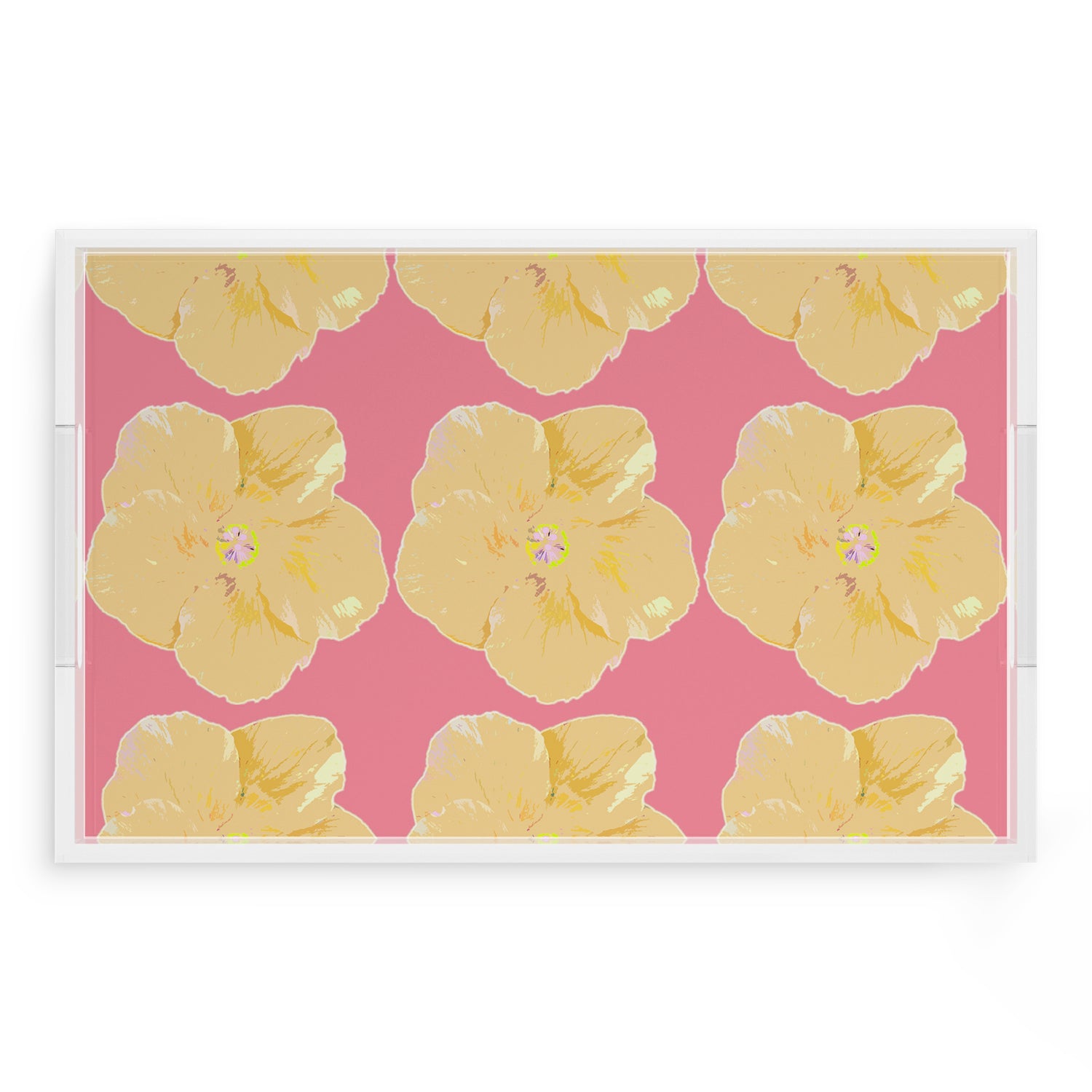 Hibiscus Pink 22.5X14.5 Acrylic Tray - nicolettemayer.com
