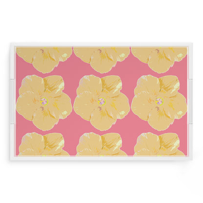 Hibiscus Pink 22.5X14.5 Acrylic Tray - nicolettemayer.com
