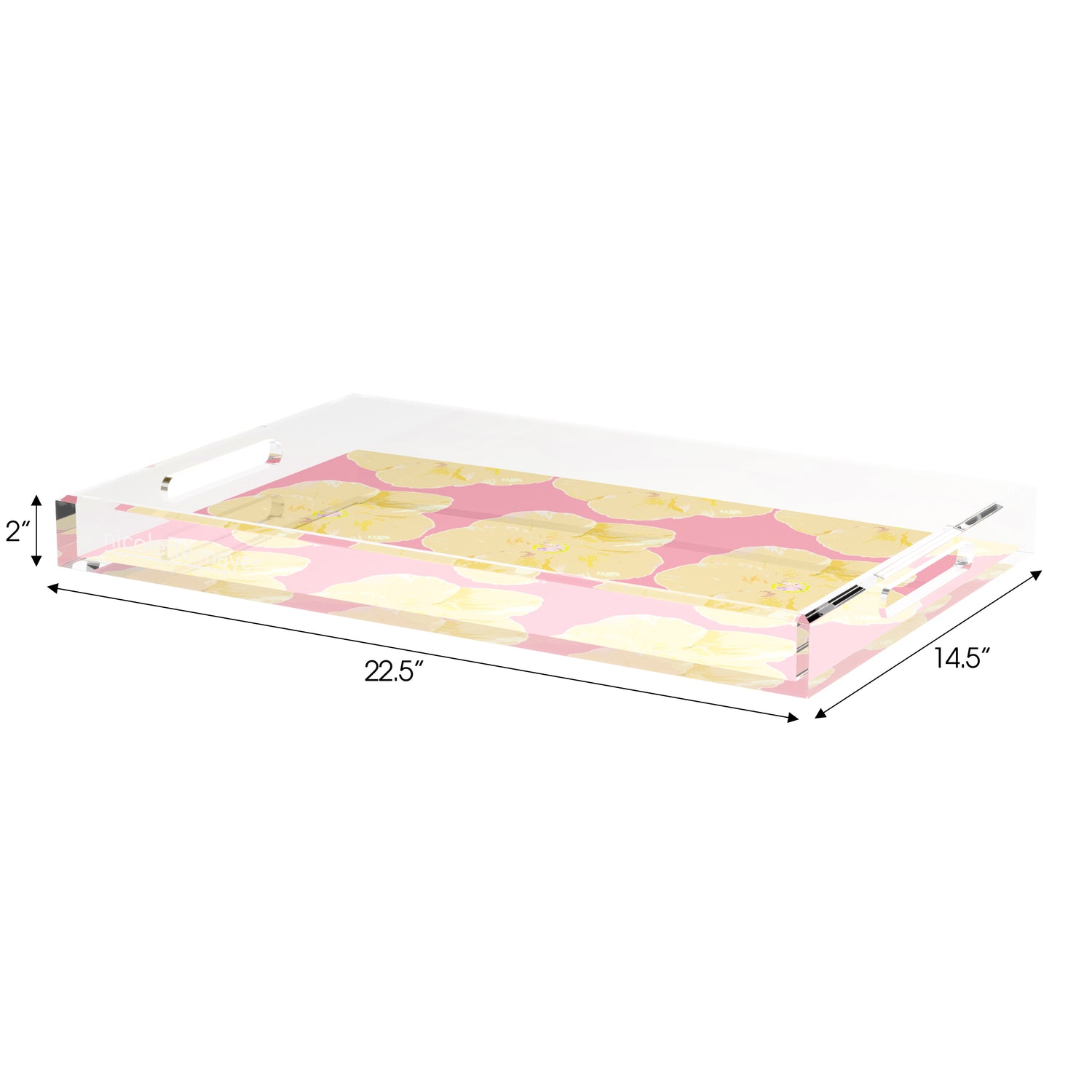 Hibiscus Pink 22.5X14.5 Acrylic Tray - nicolettemayer.com
