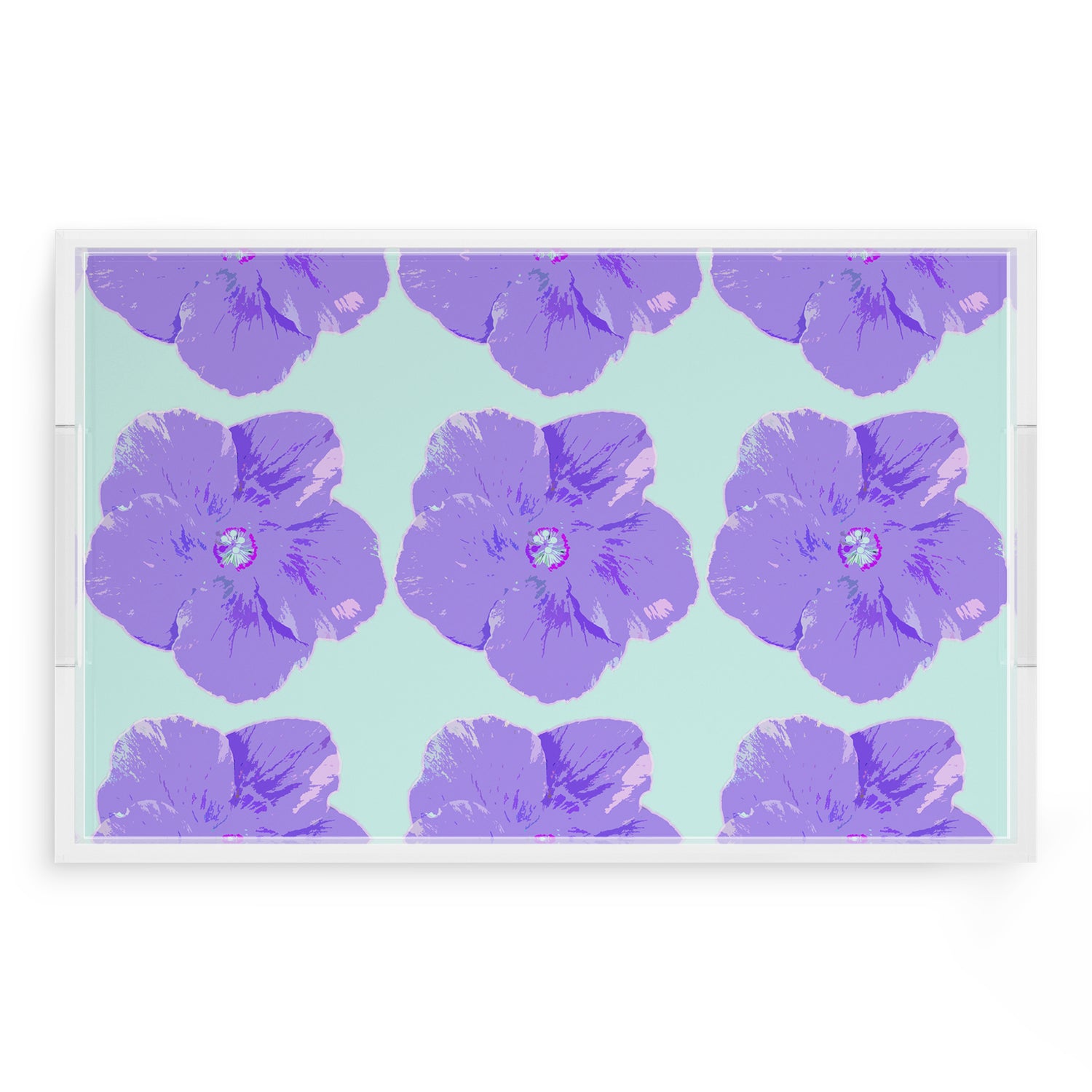 Hibiscus Wander 22.5X14.5 Acrylic Tray - nicolettemayer.com
