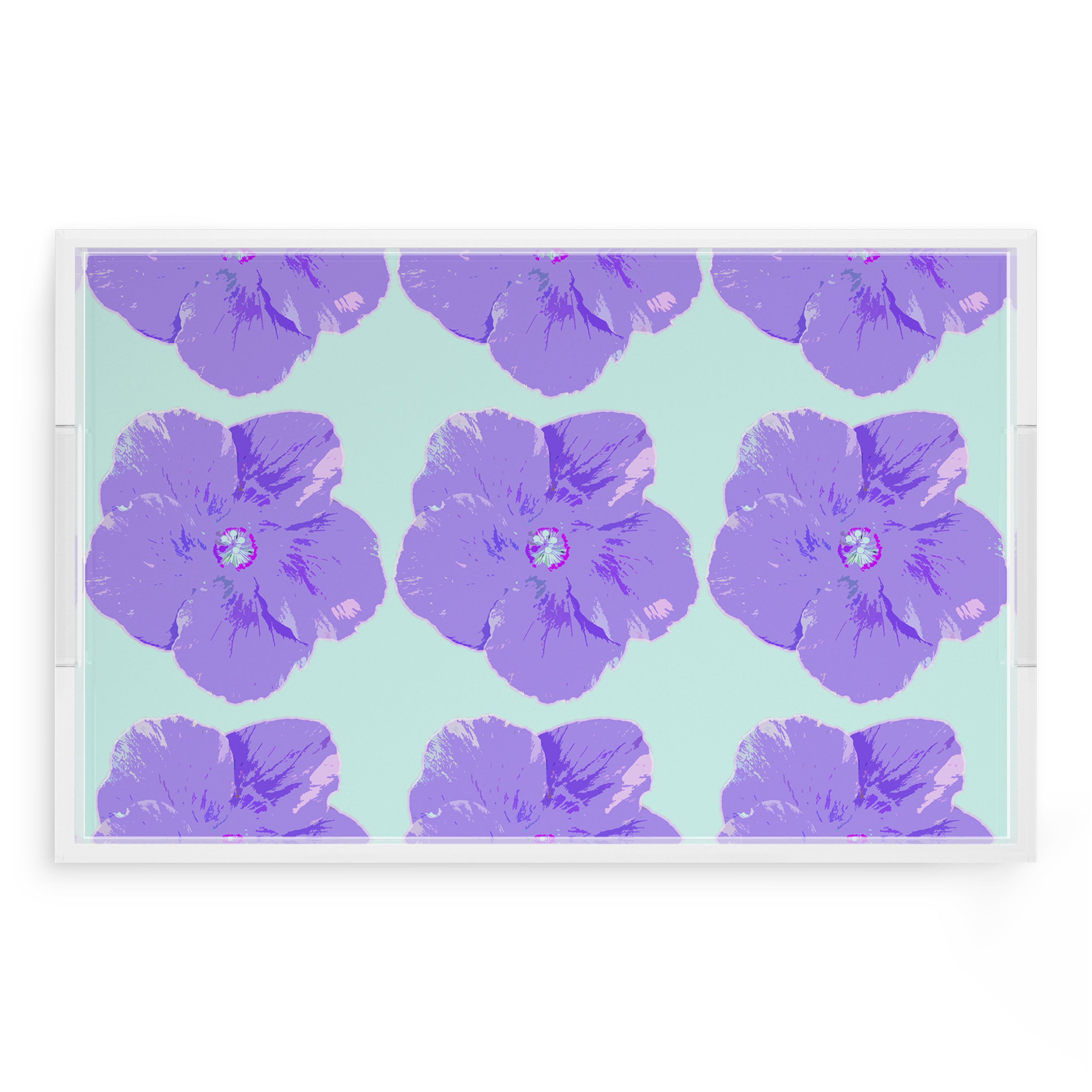 Hibiscus Wander 22.5X14.5 Acrylic Tray - nicolettemayer.com
