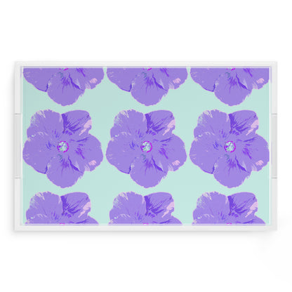 Hibiscus Wander 22.5X14.5 Acrylic Tray - nicolettemayer.com
