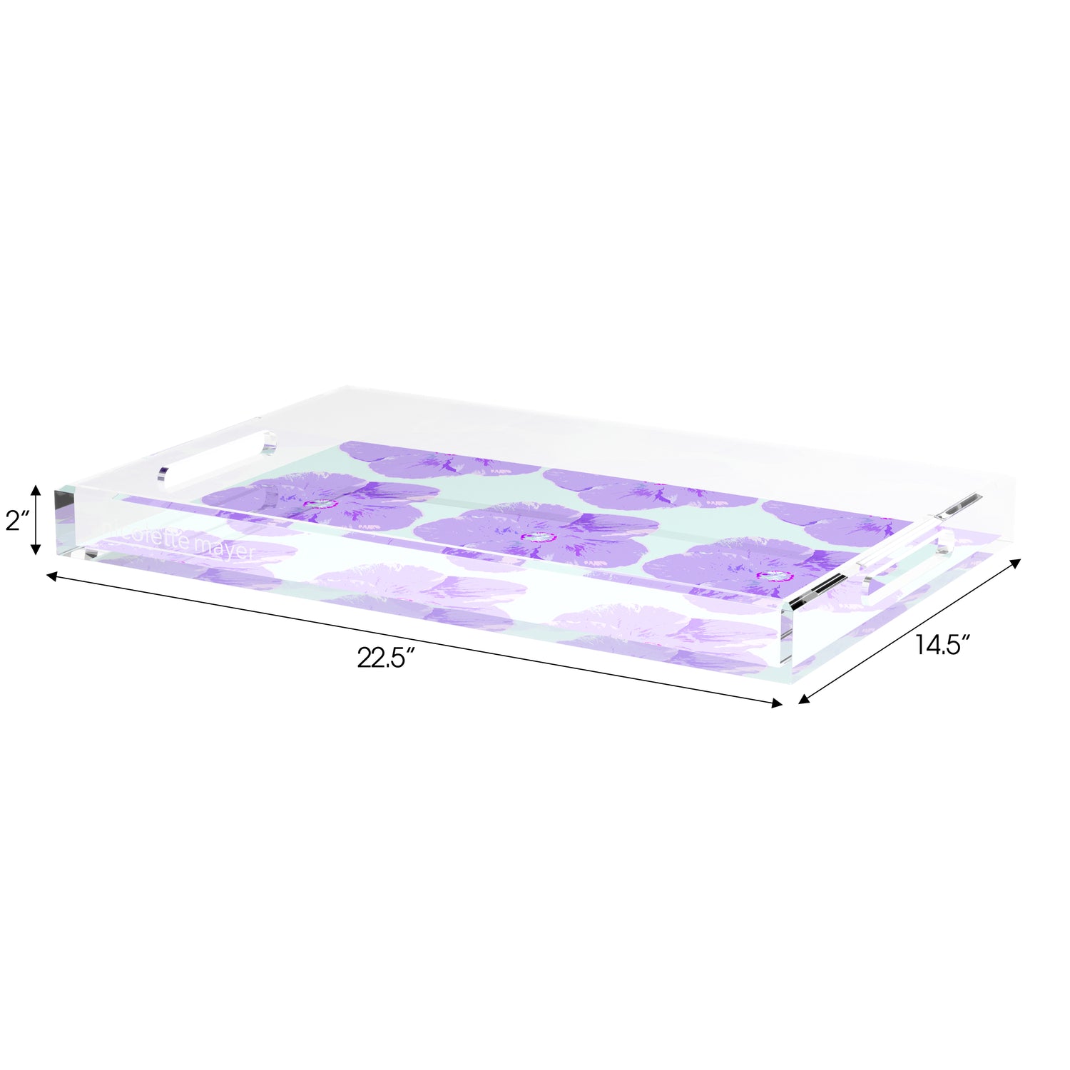 Hibiscus Wander 22.5X14.5 Acrylic Tray - nicolettemayer.com
