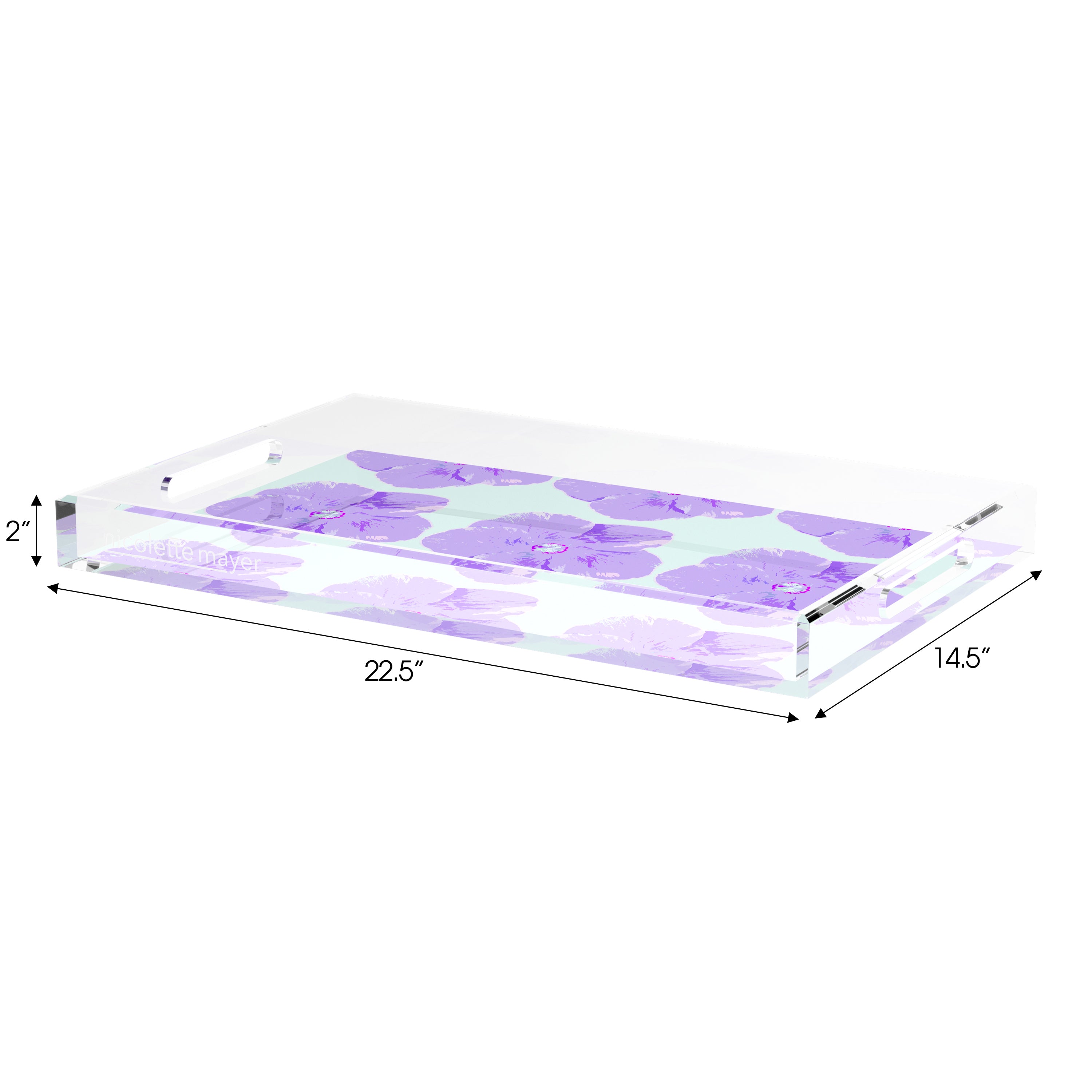 Hibiscus Wander 22.5X14.5 Acrylic Tray - nicolettemayer.com

