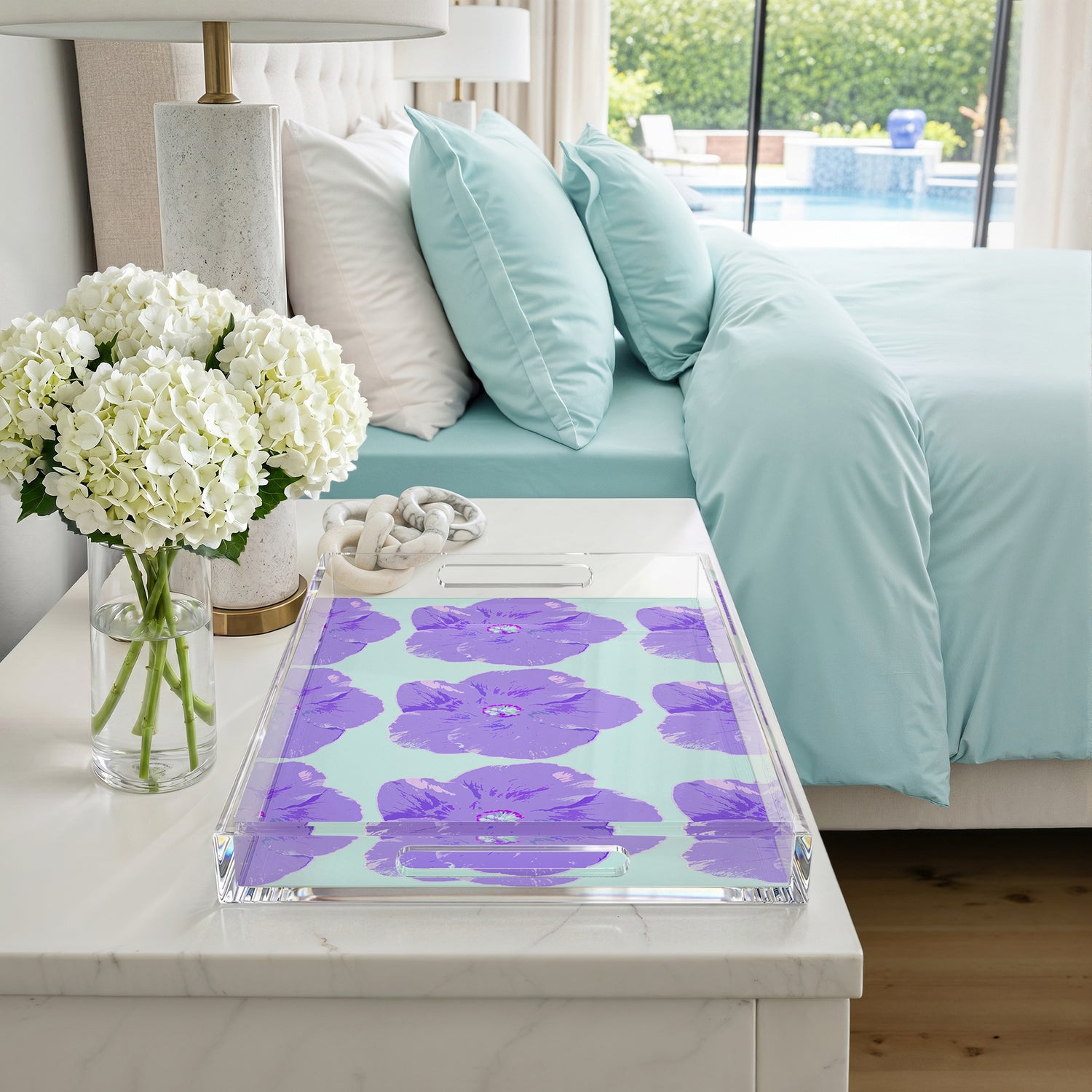 Hibiscus Wander 22.5X14.5 Acrylic Tray - nicolettemayer.com
