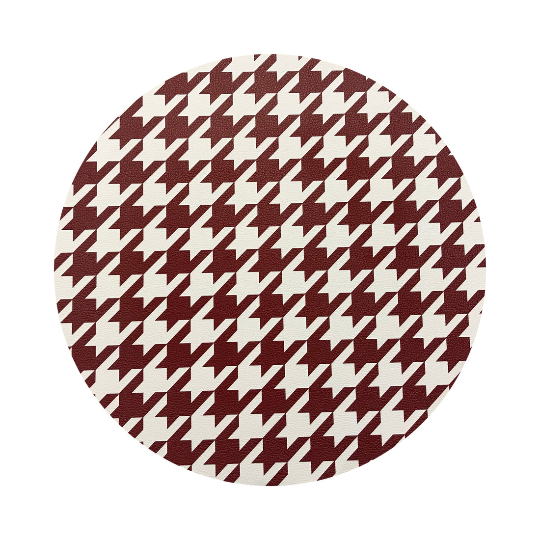 HOUNDSTOOTH RED WHITE 16 ROUND PEBBLE PLACEMAT, SET OF 4 - nicolettemayer.com
