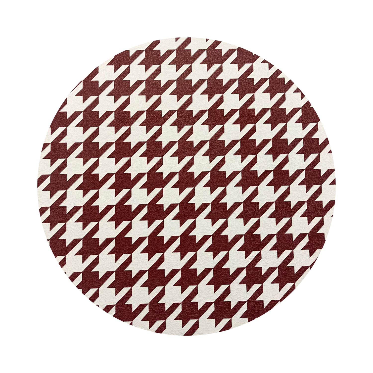 HOUNDSTOOTH RED WHITE 16&quot; Round Pebble Placemats, Set of 4 - nicolettemayer.com
