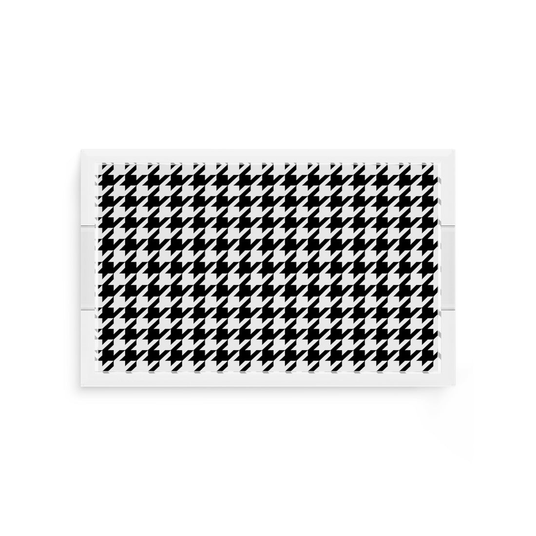 Houndstooth Black White 12.5X7.75 Acrylic Tray - nicolettemayer.com

