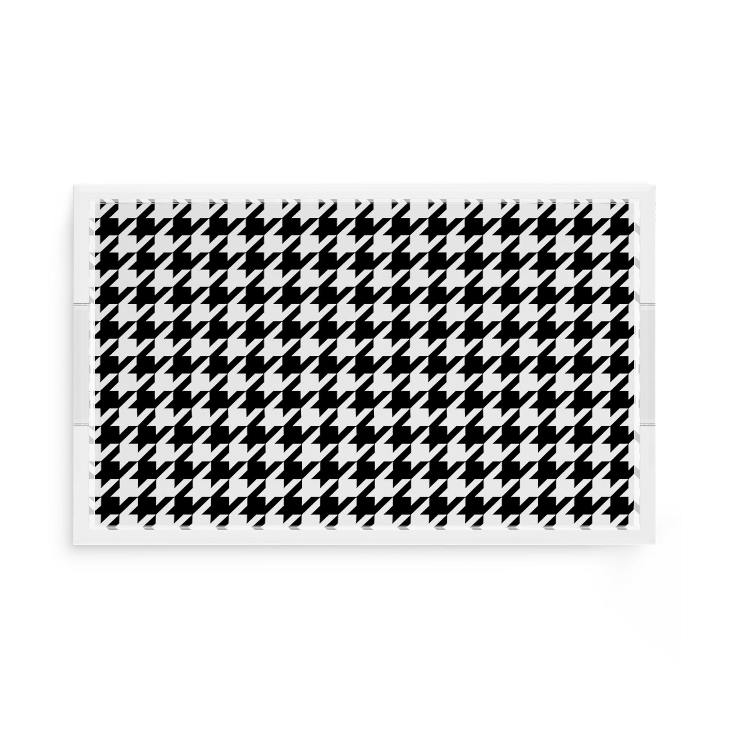 Houndstooth Black White 17X10.5 Acrylic Tray - nicolettemayer.com
