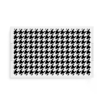 Houndstooth Black White 17X10.5 Acrylic Tray - nicolettemayer.com
