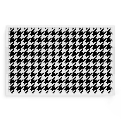Houndstooth Black White 22.5X14.5 Acrylic Tray - nicolettemayer.com
