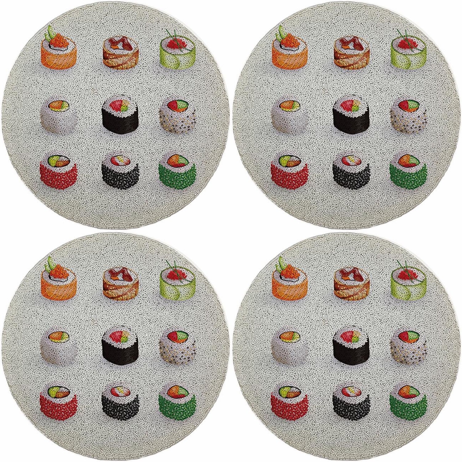 Sushi Go 16 Round Beaded Smooth - Set of 4
