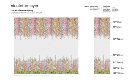 Orchid Garden Grasscloth Mural Panel - nicolettemayer.com