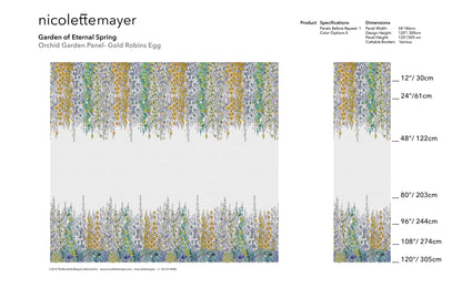 Orchid Garden Grasscloth Mural Panel - nicolettemayer.com