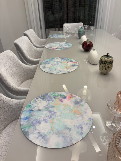 IMPRESSIONISM SPRING 16&quot; ROUND PEBBLE PLACEMATS, SET OF 4 - nicolettemayer.com