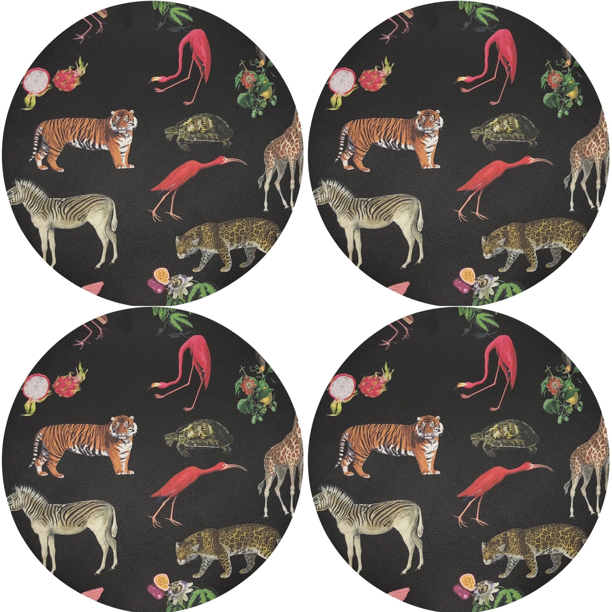 Exotix Black 16&quot; Round Pebble Placemat, Set Of 4 - nicolettemayer.com
