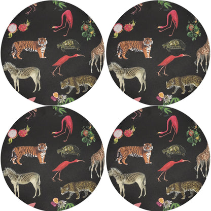 Exotix Black 16&quot; Round Pebble Placemat, Set Of 4 - nicolettemayer.com