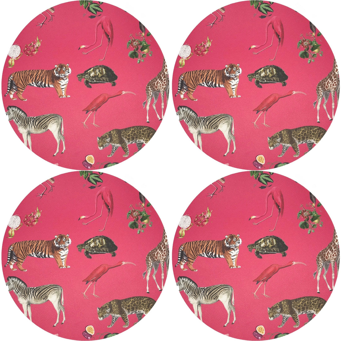 Exotix Cherry 16&quot; Round Pebble Placemat, Set Of 4 - nicolettemayer.com