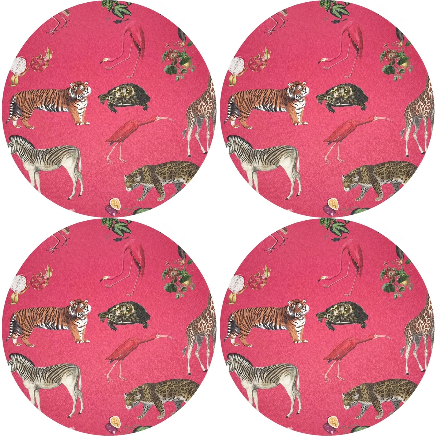 Exotix Cherry 16&quot; Round Pebble Placemat, Set Of 4 - nicolettemayer.com