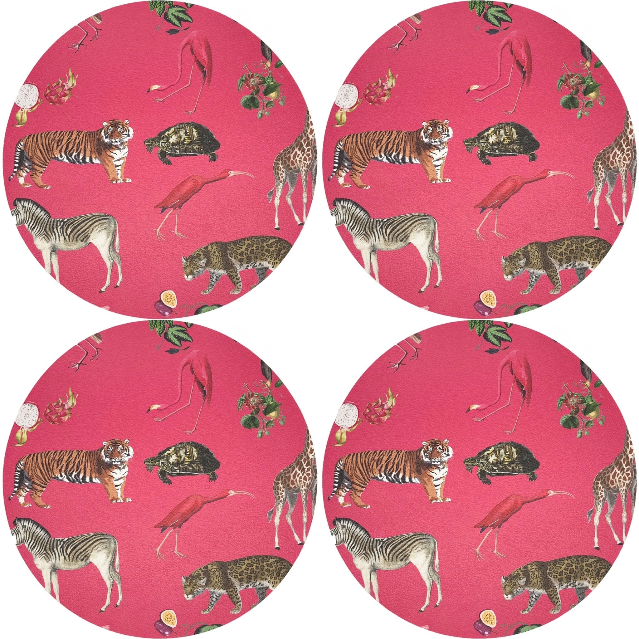 Exotix Cherry 16&quot; Round Pebble Placemat, Set Of 4 - nicolettemayer.com