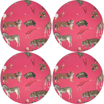 Exotix Cherry 16&quot; Round Pebble Placemat, Set Of 4 - nicolettemayer.com