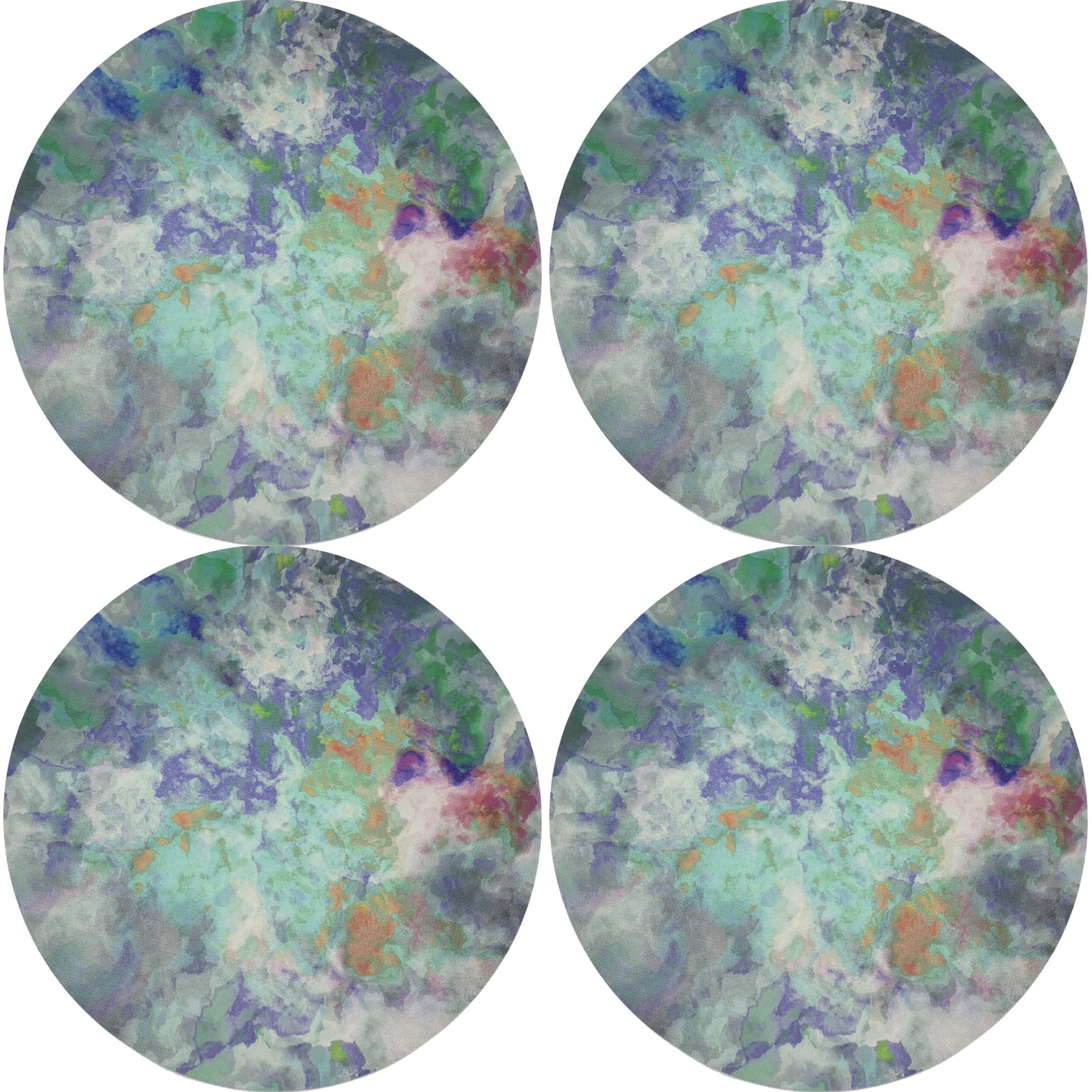 IMPRESSIONISM SPRING 16&quot; ROUND PEBBLE PLACEMATS, SET OF 4 - nicolettemayer.com