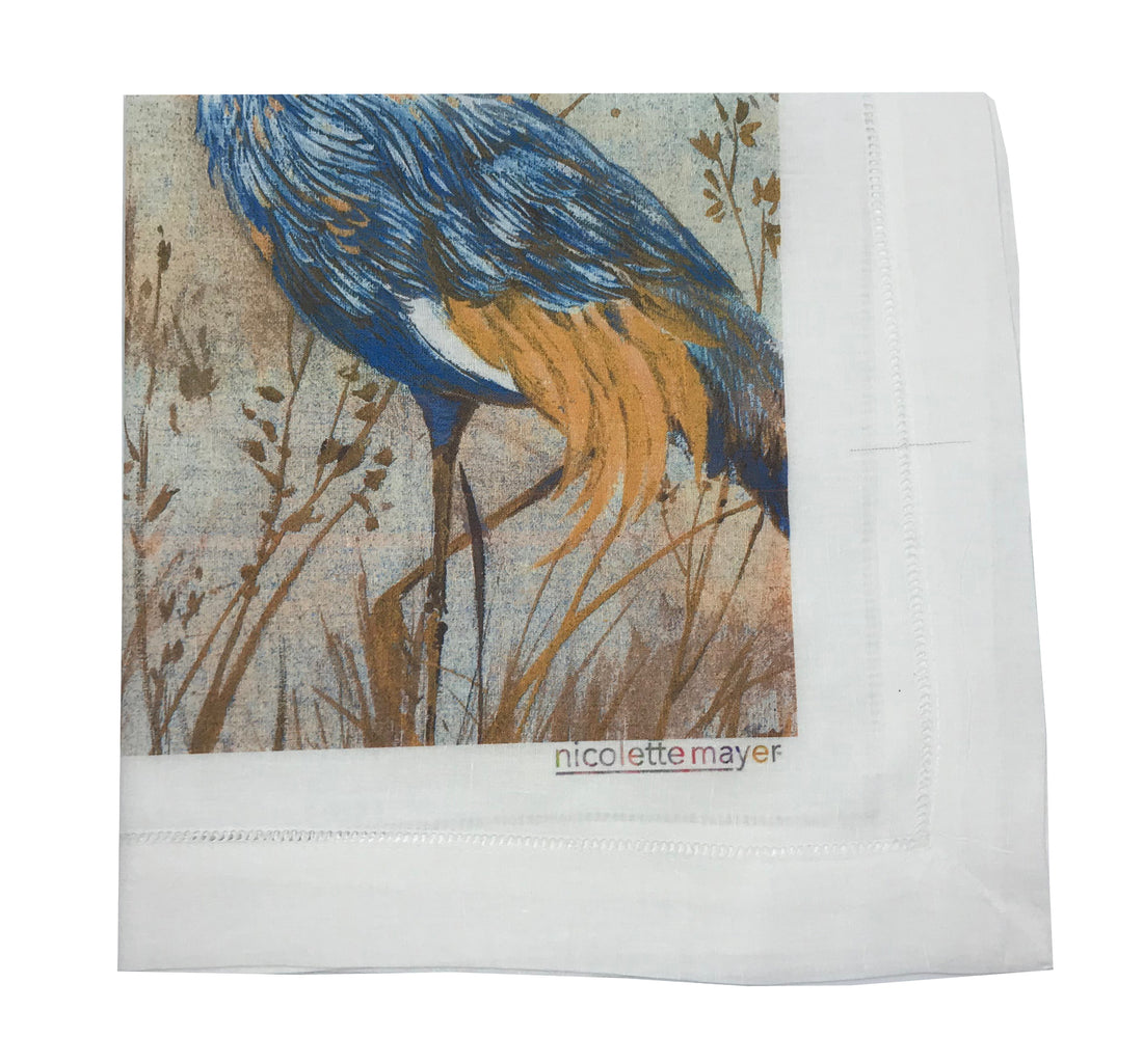 Crested Crane Burnt 22X22 Cotton Sateen Napkin