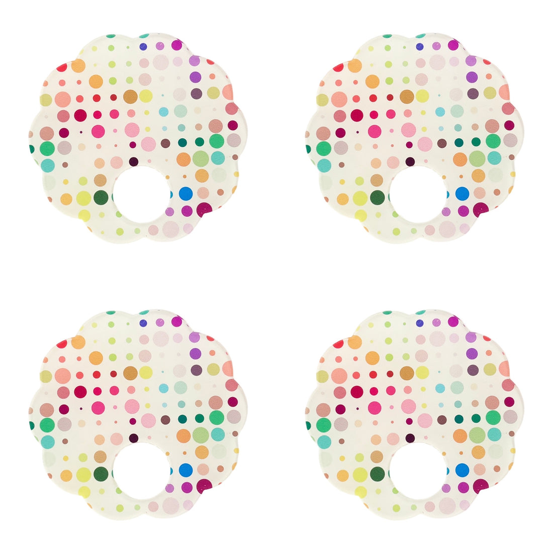 Mod Confetti Andre Acrylic Scallop Napkin Ring - Set of 4