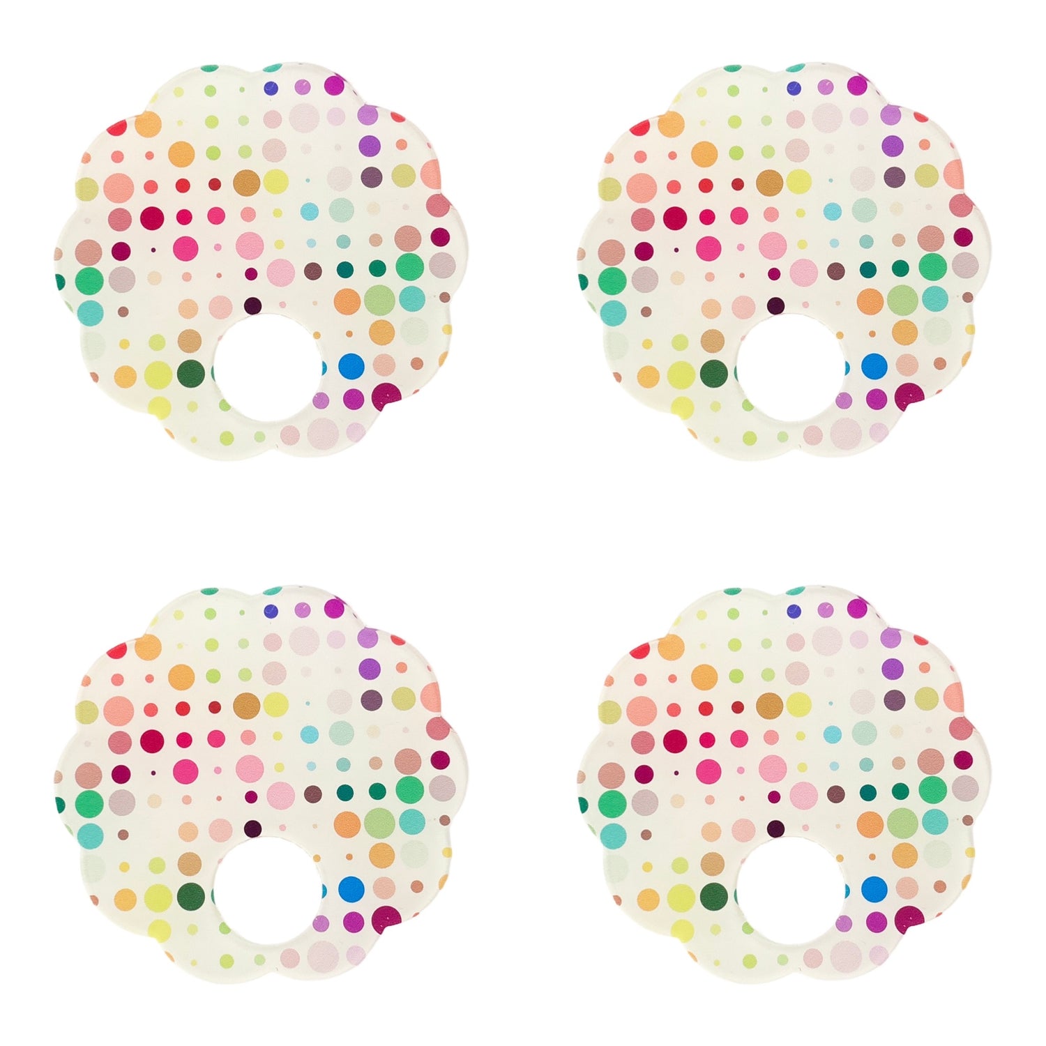 Mod Confetti Andre Acrylic Scallop Napkin Ring - Set of 4
