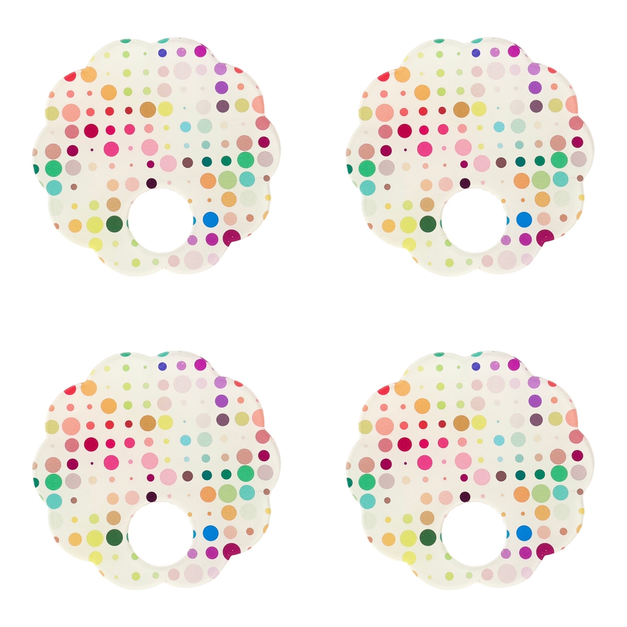 Mod Confetti Andre Acrylic Scallop Napkin Ring - Set of 4