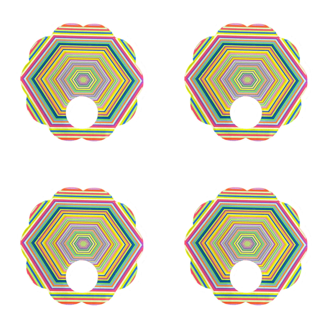 Hex Dylan Acrylic Scallop Napkin Ring - Set of 4