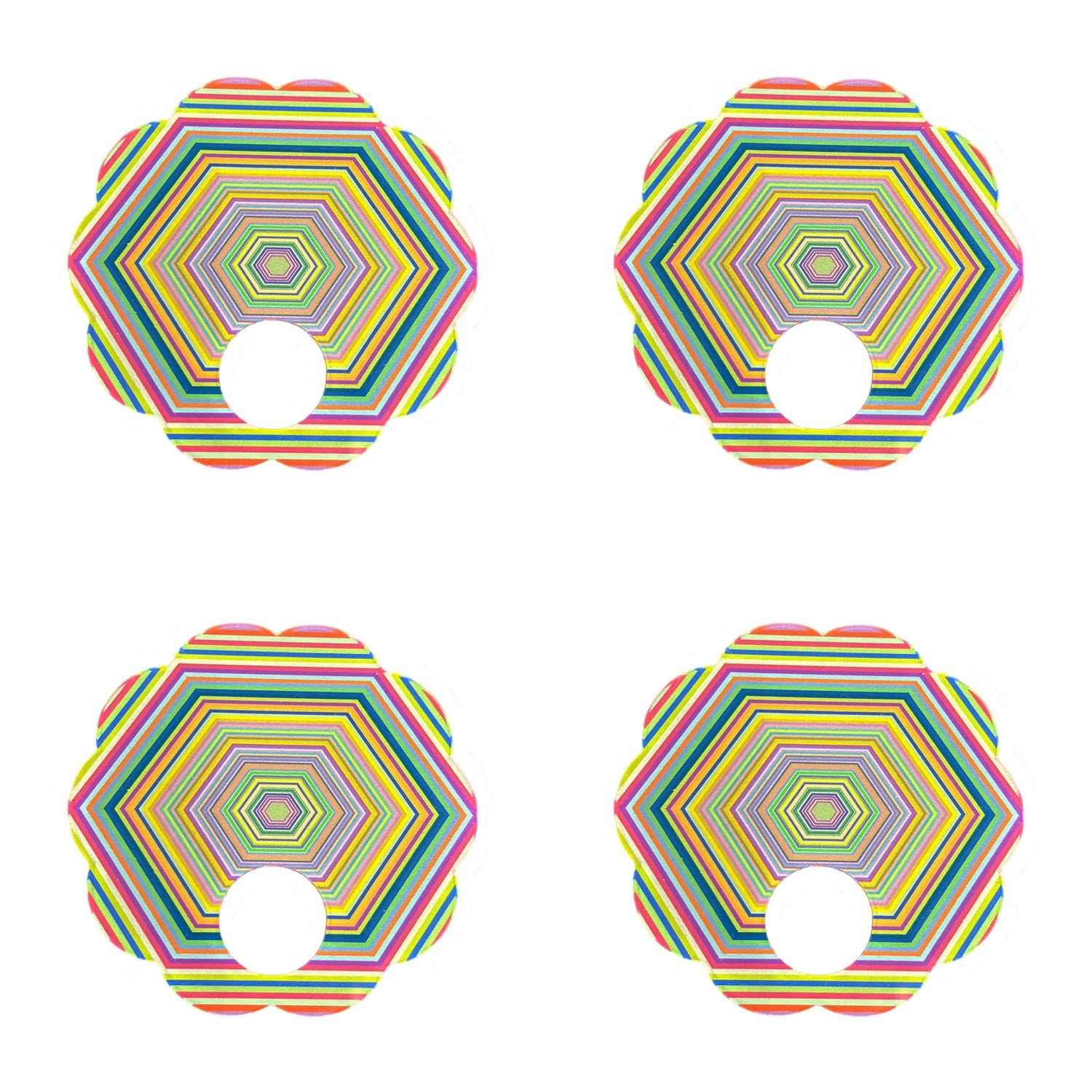 Hex Dylan Acrylic Scallop Napkin Ring - Set of 4