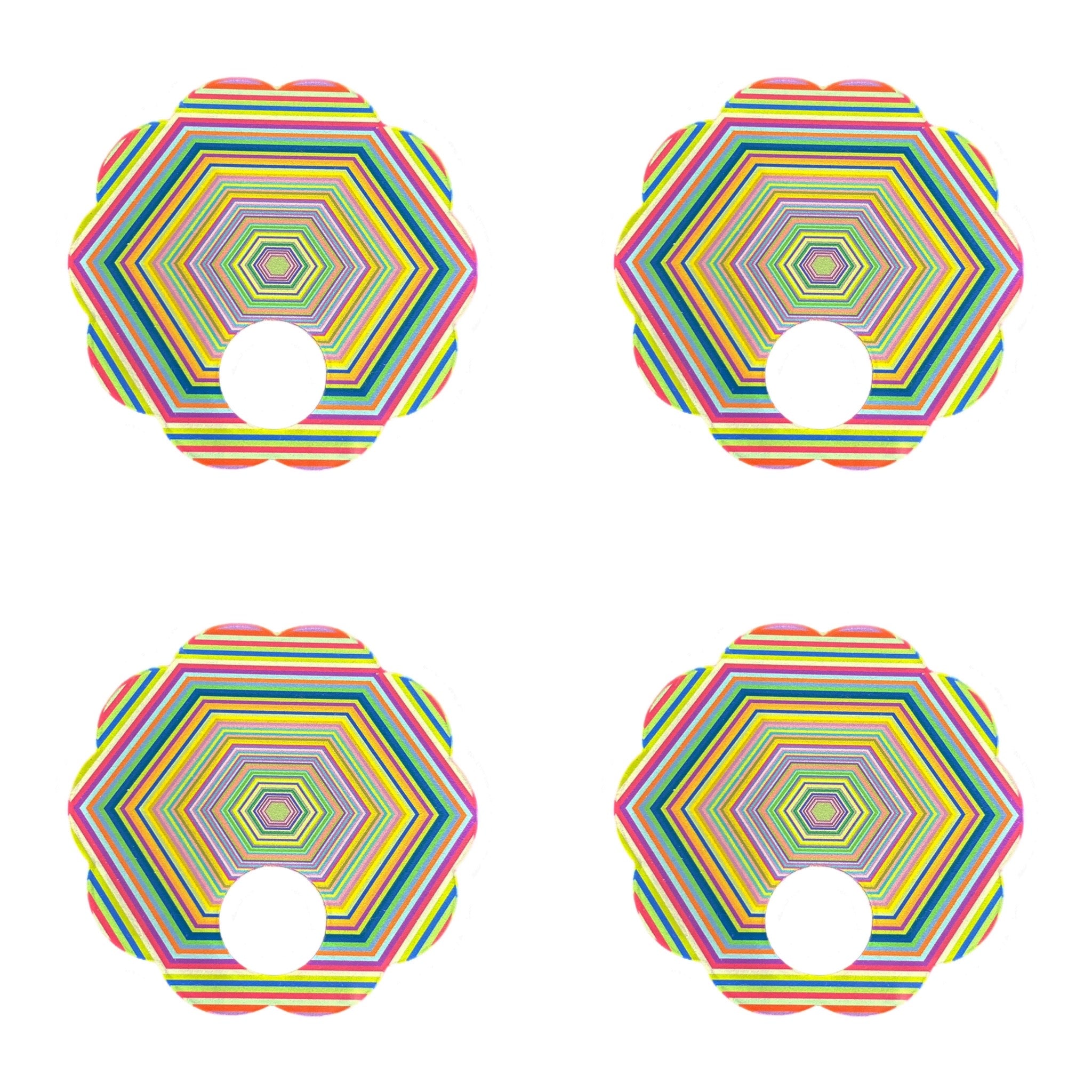 Hex Dylan Acrylic Scallop Napkin Ring - Set of 4