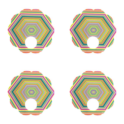 Hex Dylan Acrylic Scallop Napkin Ring - Set of 4