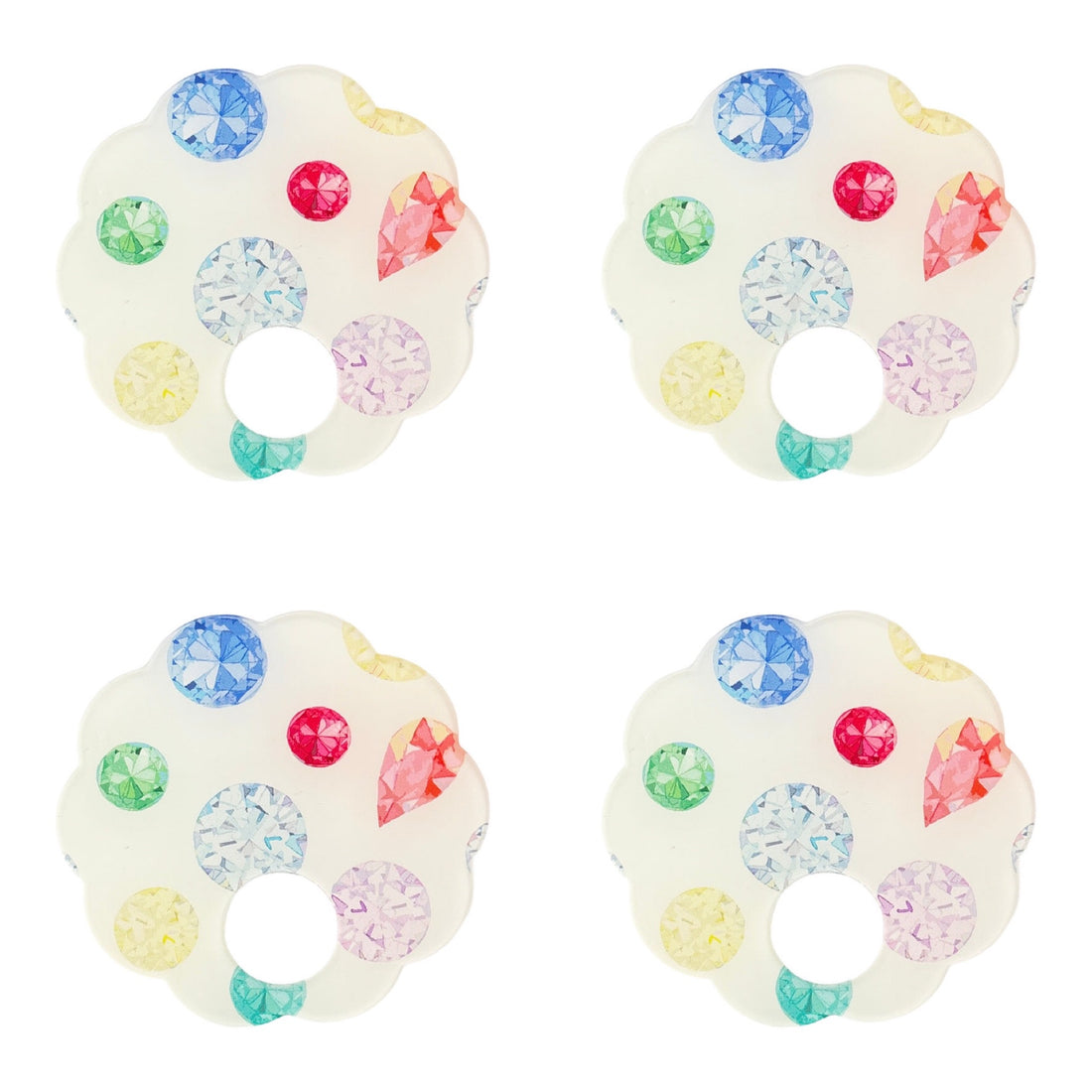Jewel White Acrylic Scallop Napkin Ring - Set of 4