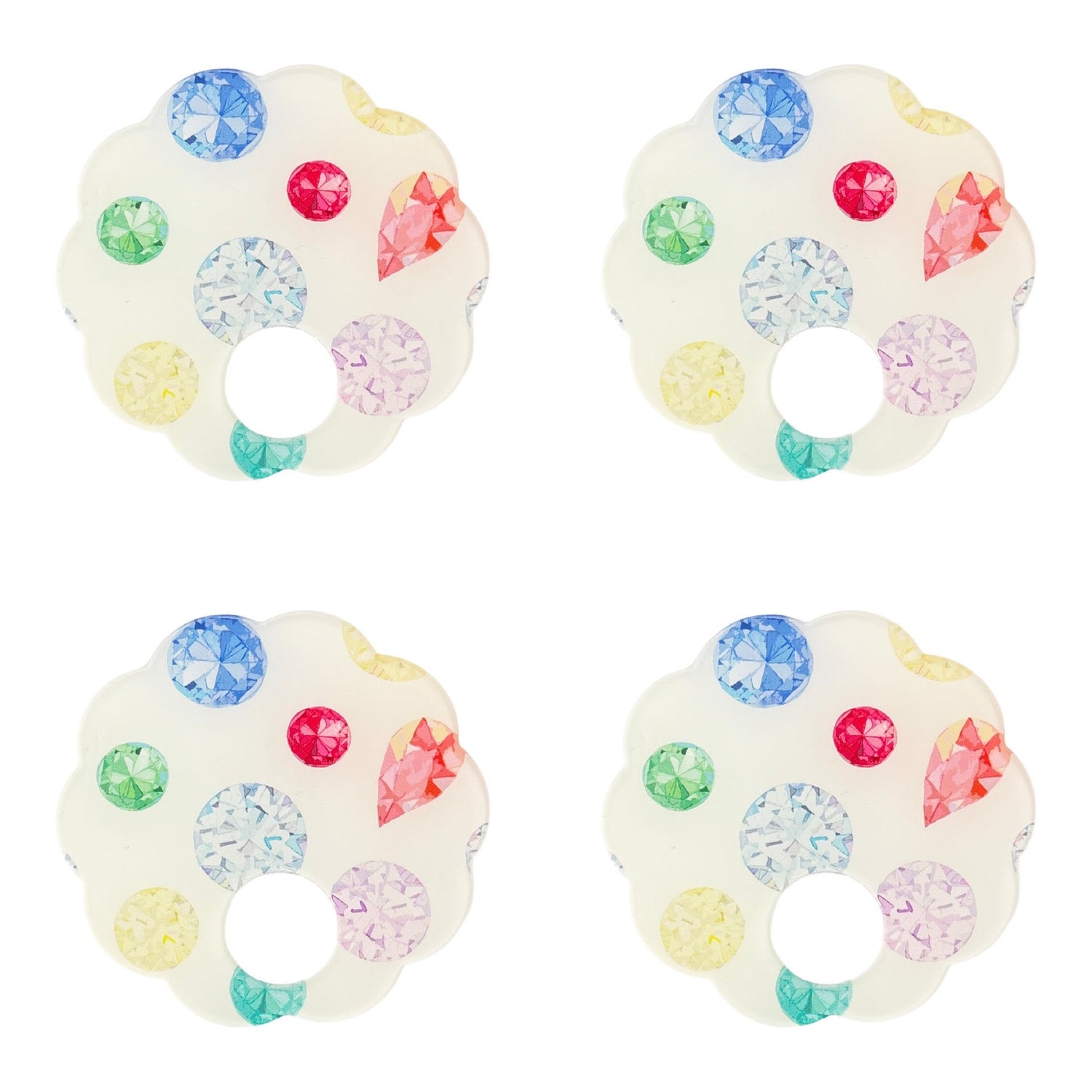 Jewel White Acrylic Scallop Napkin Ring - Set of 4