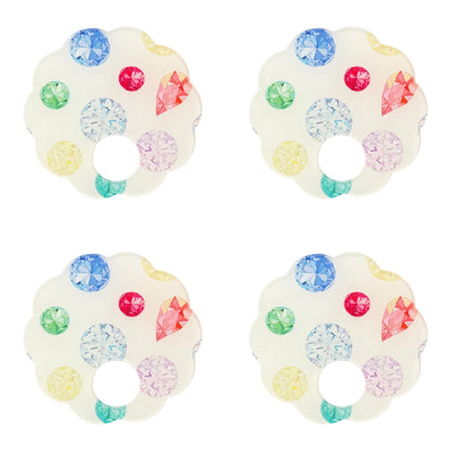 Jewel White Acrylic Scallop Napkin Ring - Set of 4