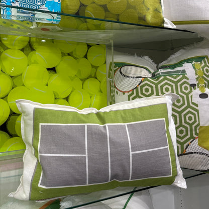Pickelball Court Silver Lime 20x12 White Flange Pillow