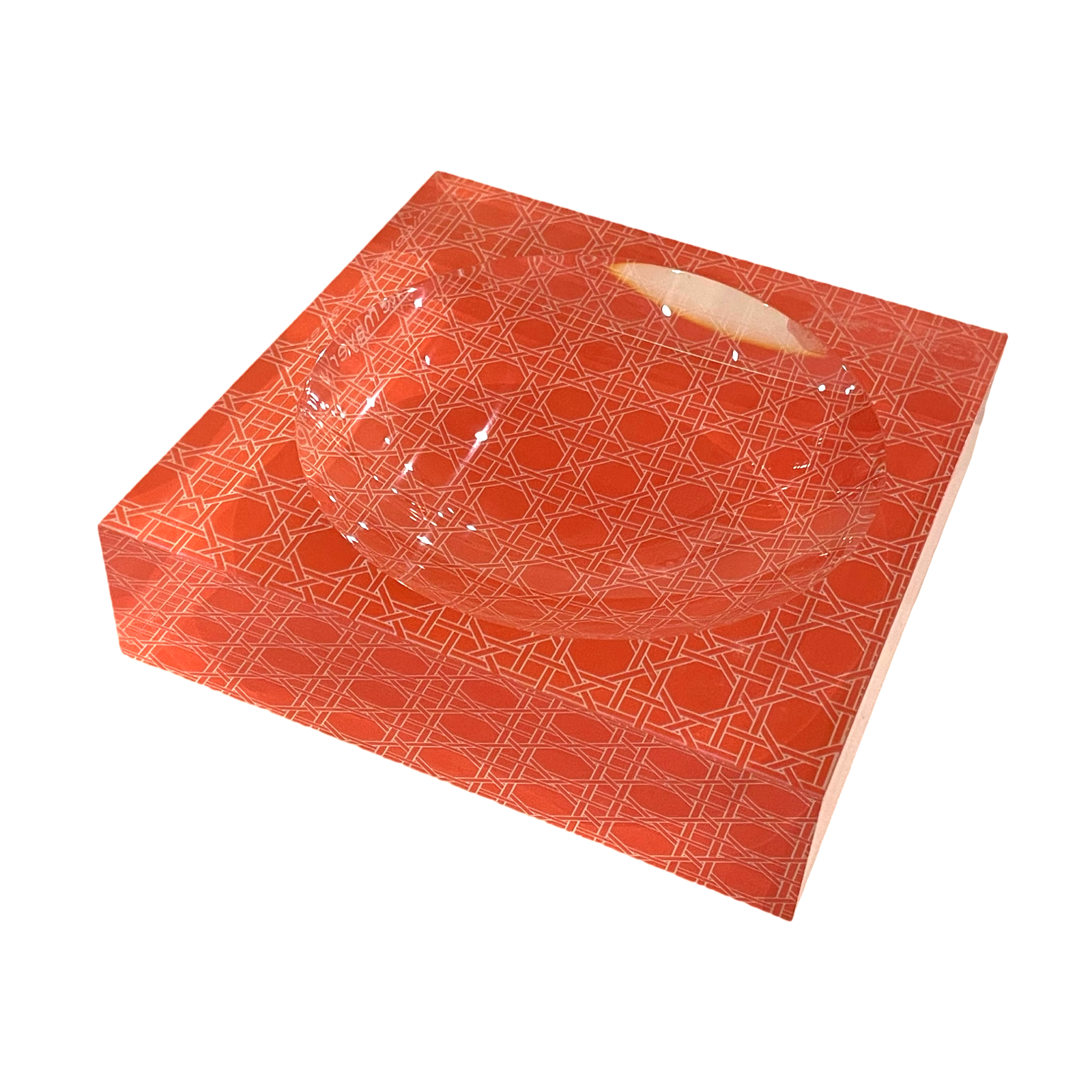 Sublime Trellis Salmon Acrylic Candy Catchall Dish